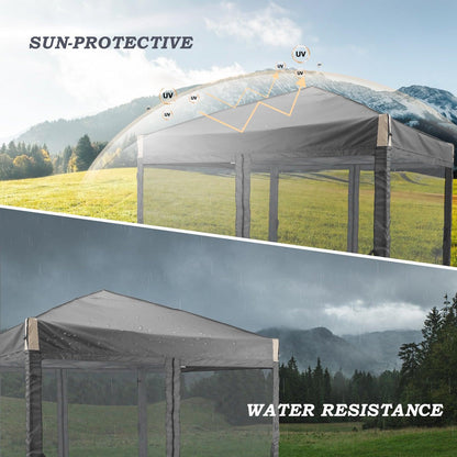 10x10/12x12 ft. Pop Up Canopy Tent with Removable Mesh Sidewalls - Aoodor 
