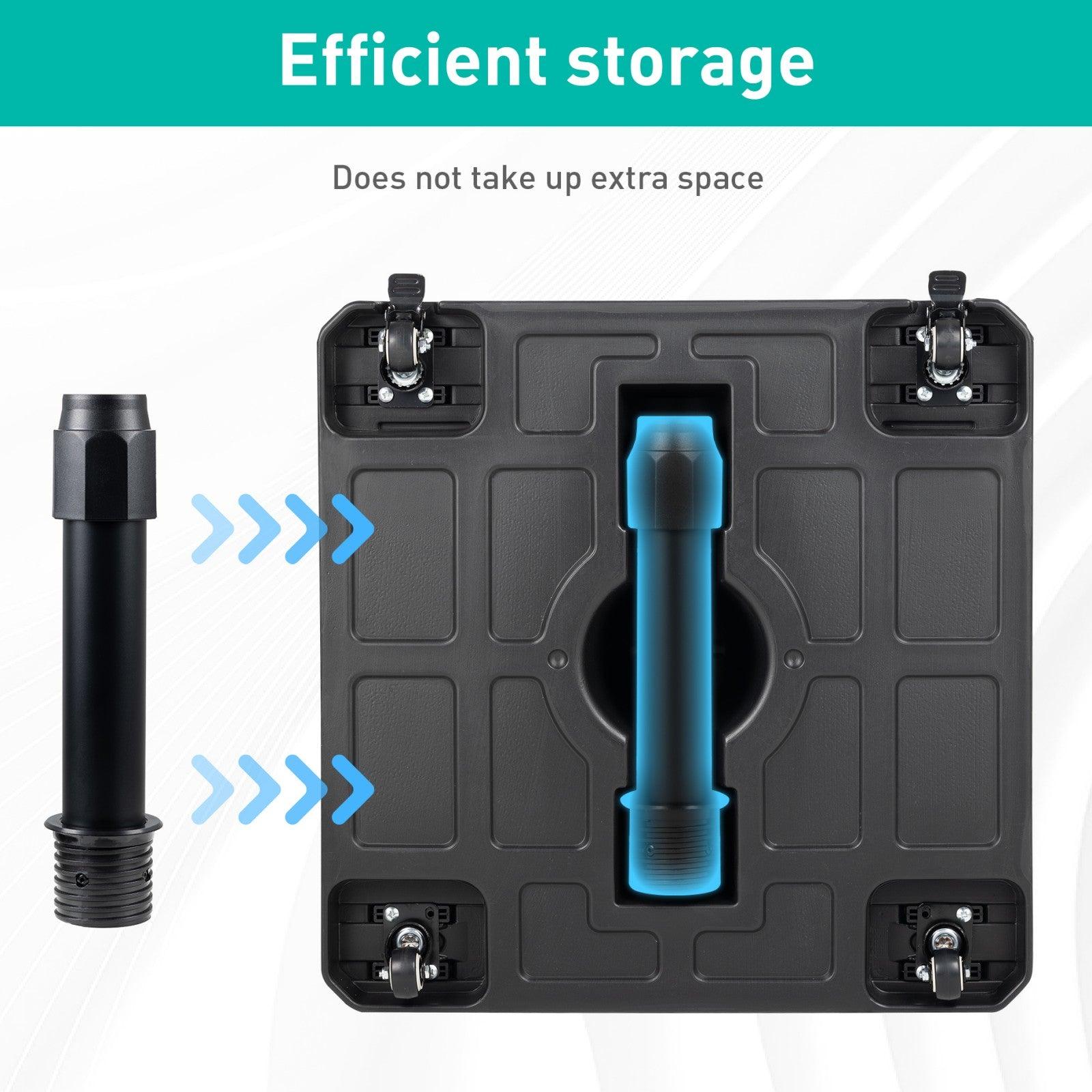 Patio Umbrella Base with 4 Wheels, 2 Locks and Adjustable Knob, Heavy Duty Fillable Market Umbrella Stand - Aoodor 