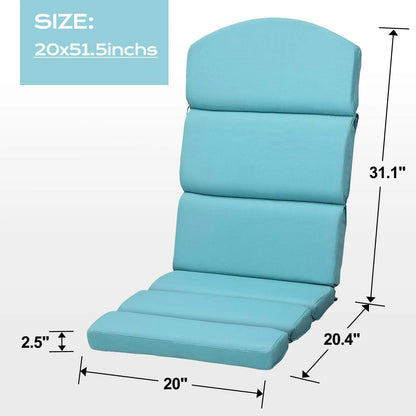 52x20x2.5 inch Patio High-Back Adirondack Chair Cushions Set of 2 - Blue - Aoodor 