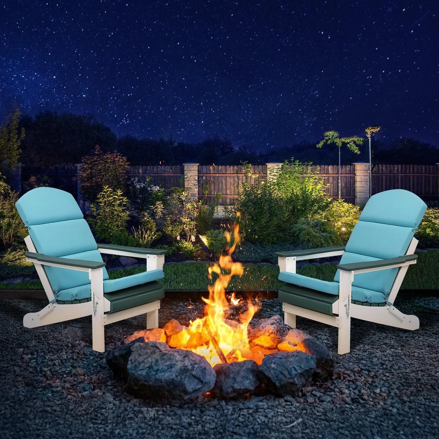 52x20x2.5 inch Patio High-Back Adirondack Chair Cushions Set of 2 - Blue - Aoodor 