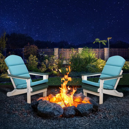 52x20x2.5 inch Patio High-Back Adirondack Chair Cushions Set of 2 - Blue - Aoodor 