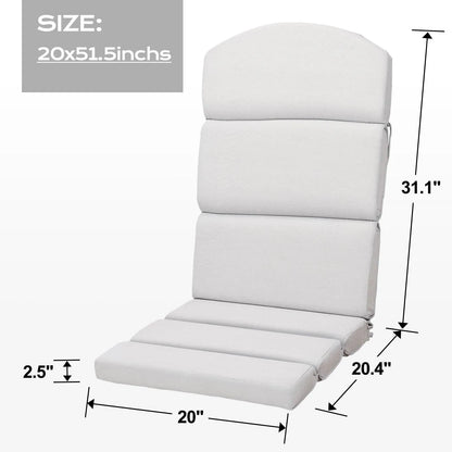 52x20x2.5 inch Patio High-Back Adirondack Chair Cushions Set of 2 - Light Gray - Aoodor 