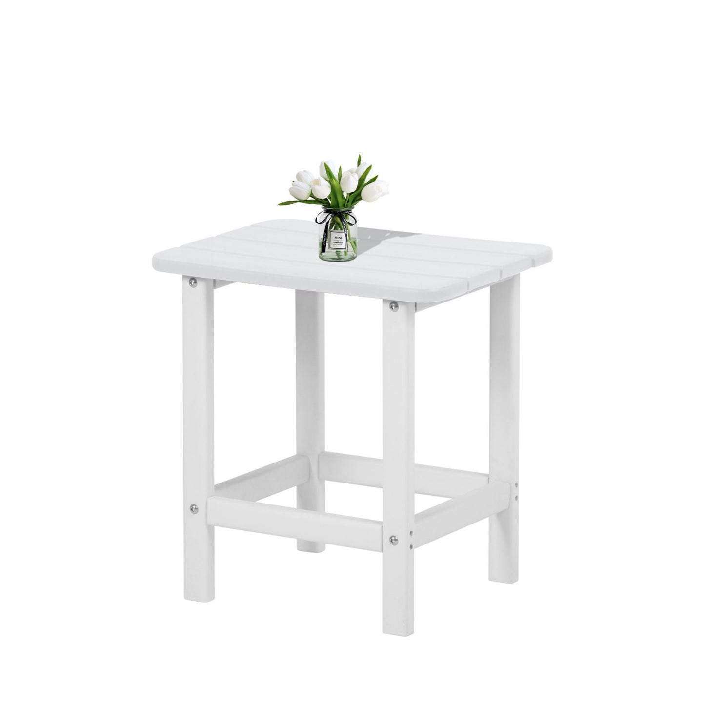 18x14.6x19 inch Outdoor Side Table, Square Adirondack Patio End Table for Patio, Pool, Porch - Aoodor 