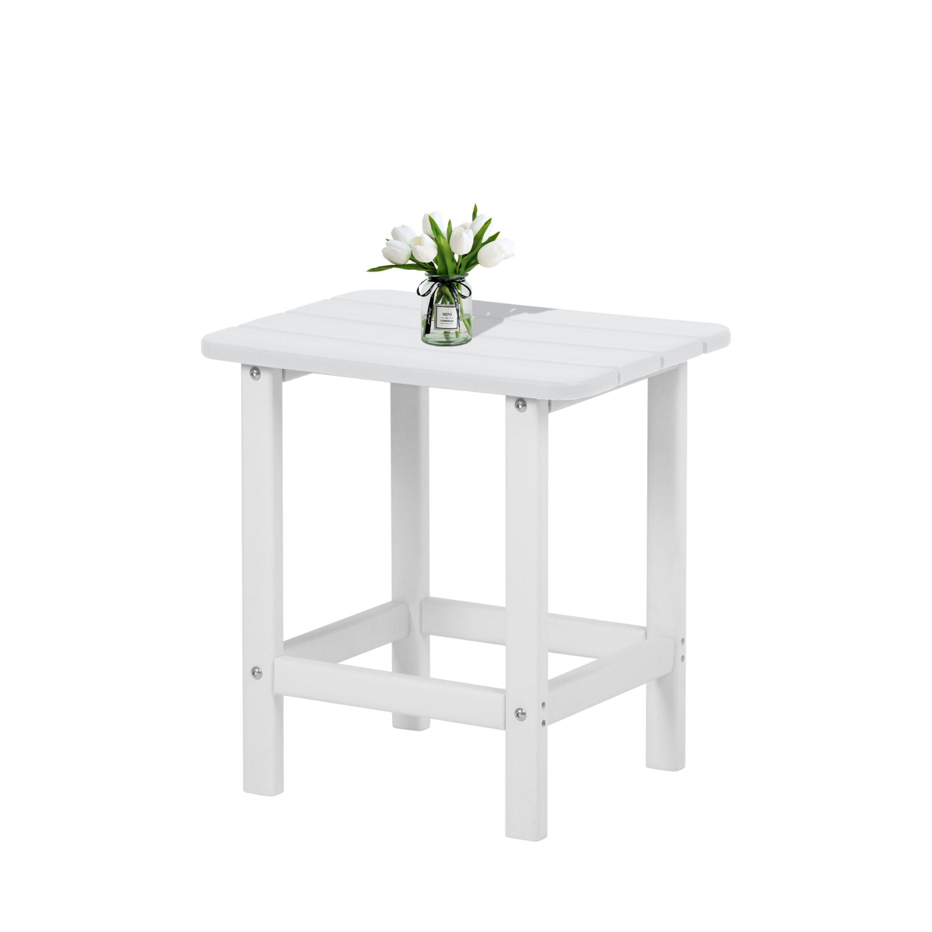 18x14.6x19 inch Outdoor Side Table, Square Adirondack Patio End Table for Patio, Pool, Porch - Aoodor 