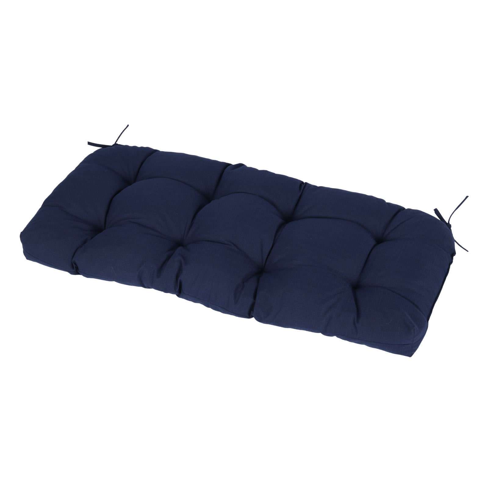 Outdoor Polyester Tufted Bench Cushion, Water & Fade Resistant, Dark Blue - Aoodor 