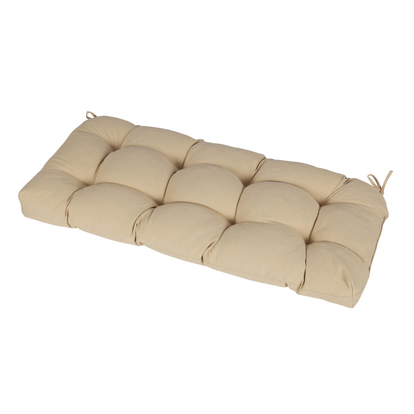 Outdoor Polyester Tufted Bench Cushion, Water & Fade Resistant, Khaki - Aoodor 