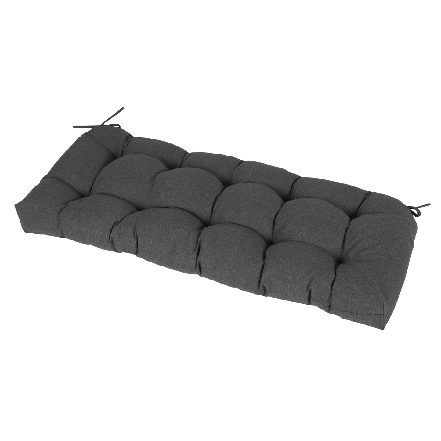 Outdoor Polyester Tufted Bench Cushion, Water & Fade Resistant, Dark Gray - Aoodor 