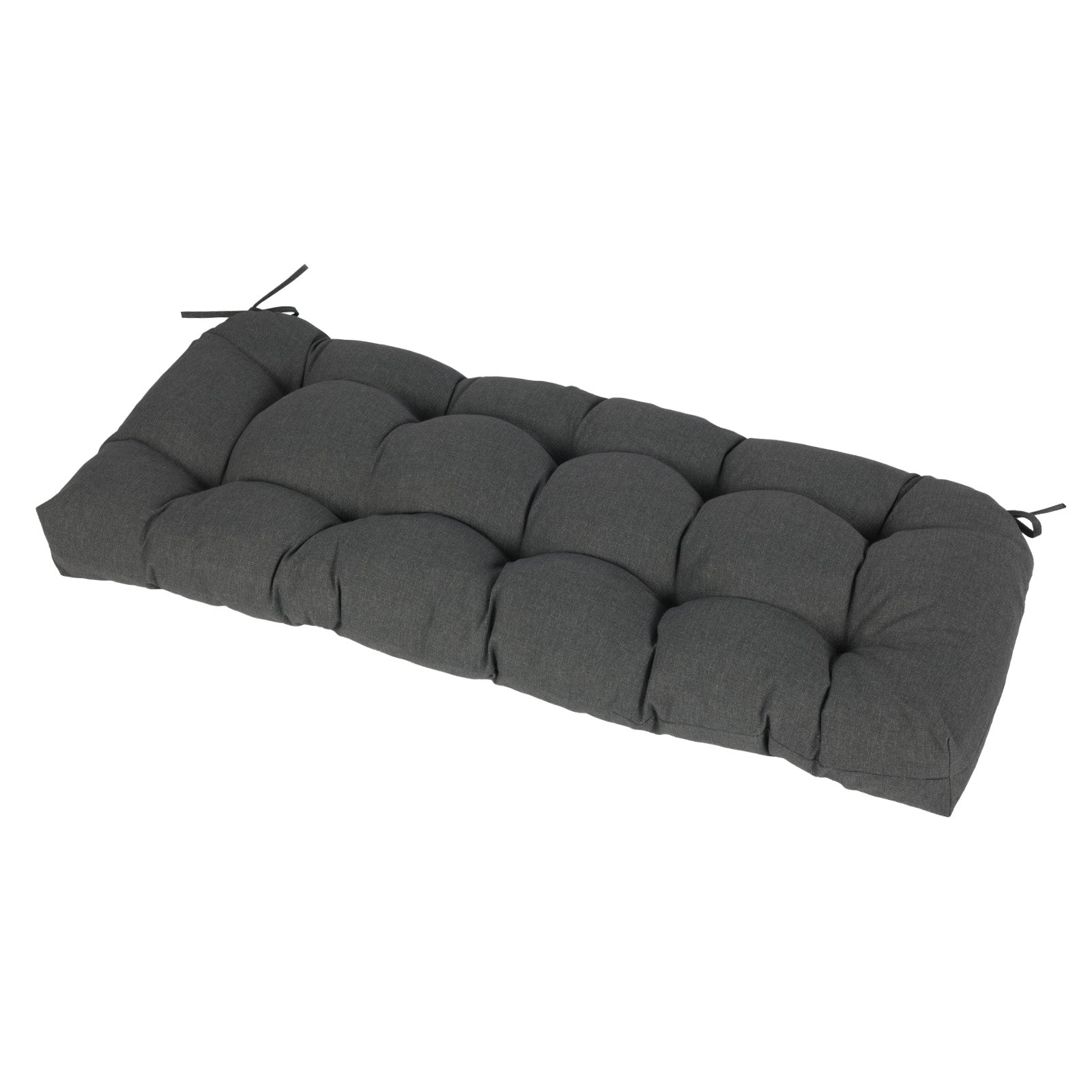 Outdoor Polyester Tufted Bench Cushion, Water & Fade Resistant, Dark Gray - Aoodor 