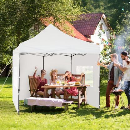 10x10 ft. Pop Up Canopy Tent with Windows Sidewalls and Wheeled Bag - Aoodor 