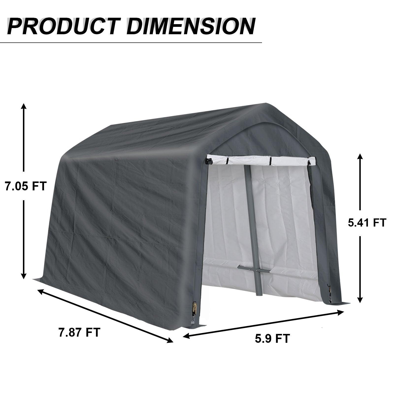 6x6/6x8/8x8/8x12 ft. Heavy Duty Storage Shelter, Portable Shed Carport - Aoodor 