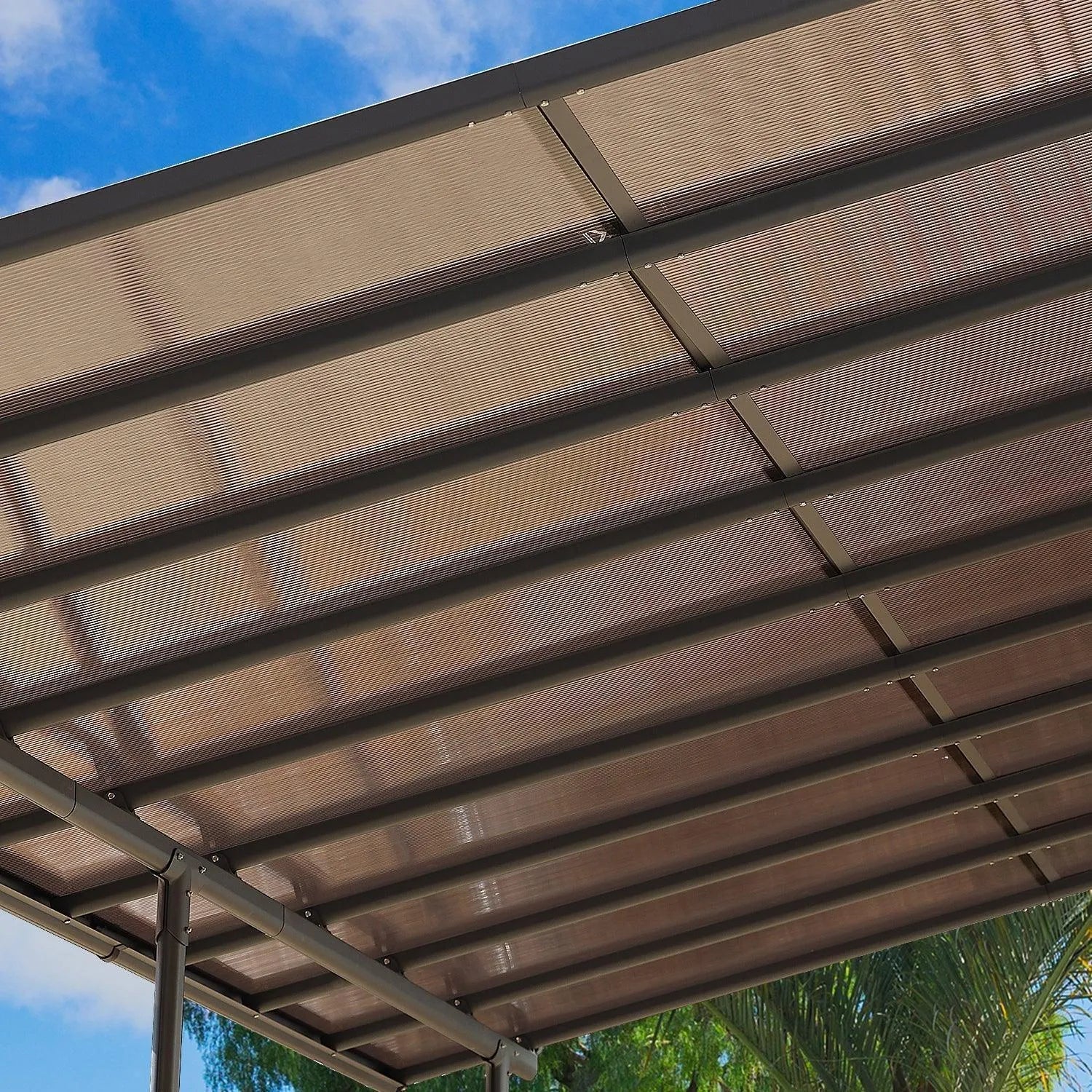 13x10/16.5x10 ft. Wall Mount Gazebo - Polycarbonate Outdoor Pergola - Aoodor 