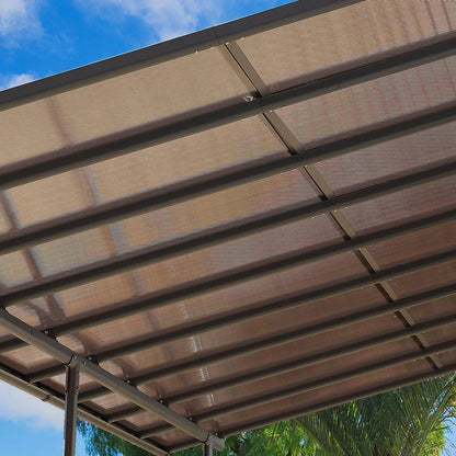 13x10/16.5x10 ft. Wall Mount Gazebo - Polycarbonate Outdoor Pergola - Aoodor 