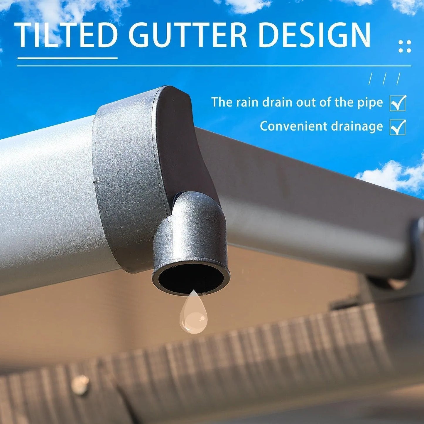 13x10/16.5x10 ft. Wall Mount Gazebo - Polycarbonate Outdoor Pergola - Aoodor 