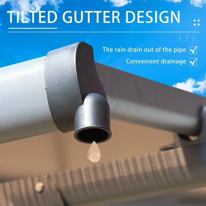 13x10/16.5x10 ft. Wall Mount Gazebo - Polycarbonate Outdoor Pergola - Aoodor 