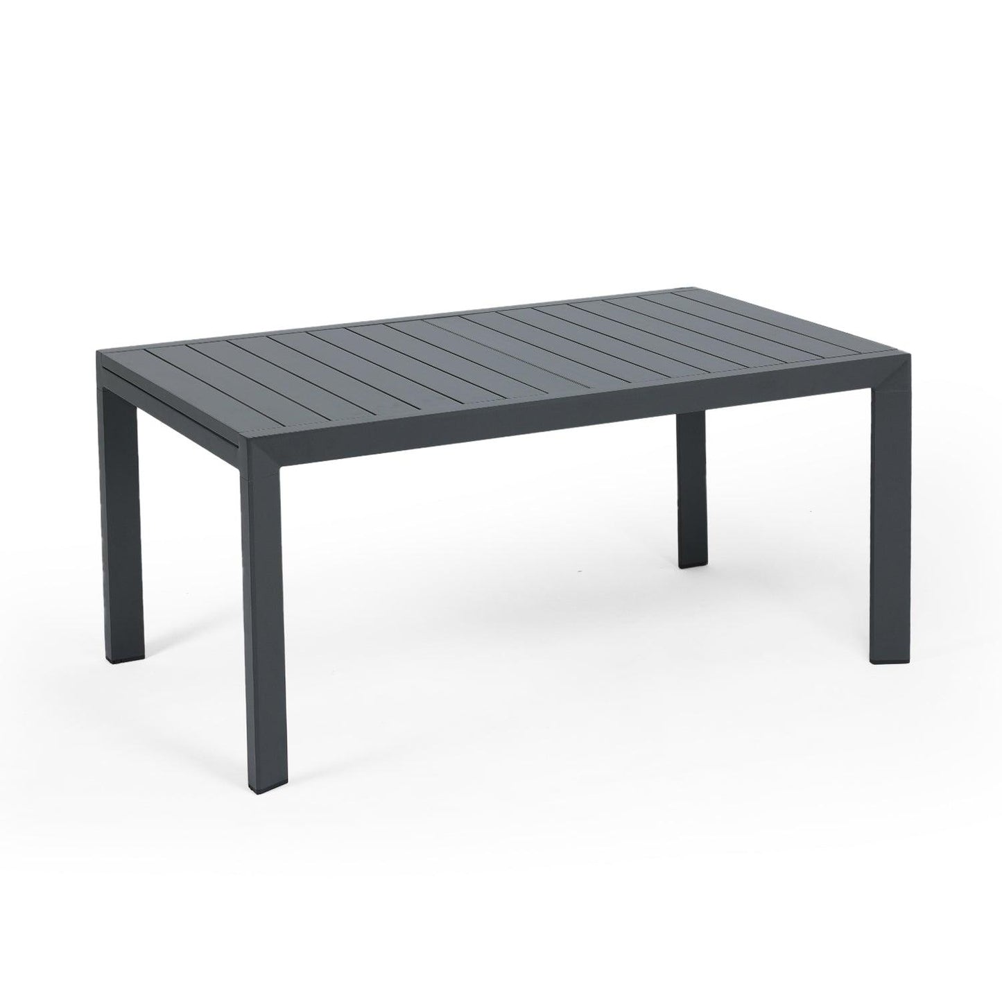6-10 Person Outdoor Aluminum Patio Extendable Dining Table - Modern Rectangular Table for Patio, Deck, Garden, Courtyard (Table Only) - Aoodor 