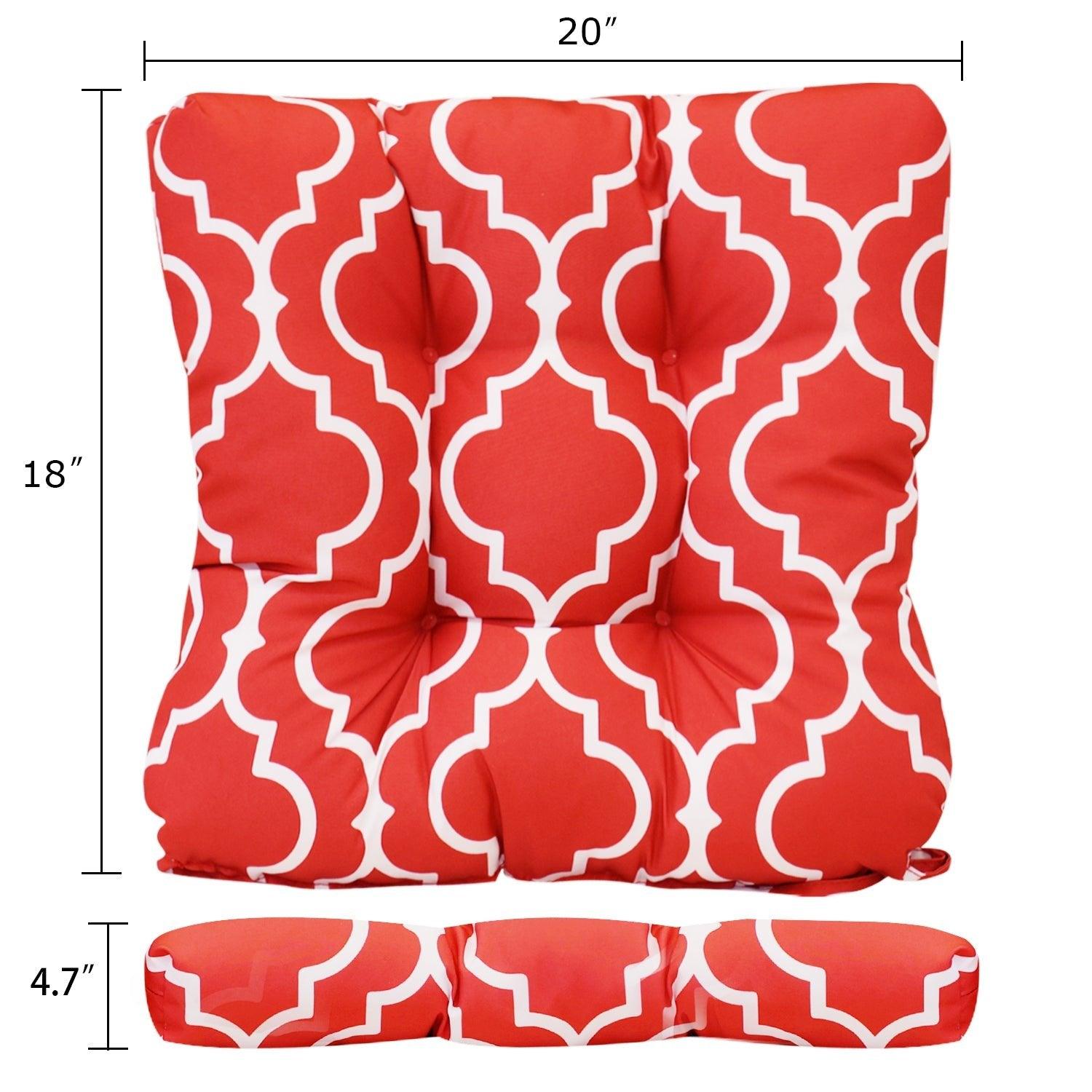 Patio Chair Cushion Fabric Slipcover Foam - Set of 2 CUSHION Aoodor