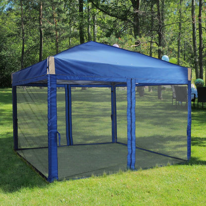 10x10/12x12 ft. Pop Up Canopy Tent with Removable Mesh Sidewalls - Aoodor 