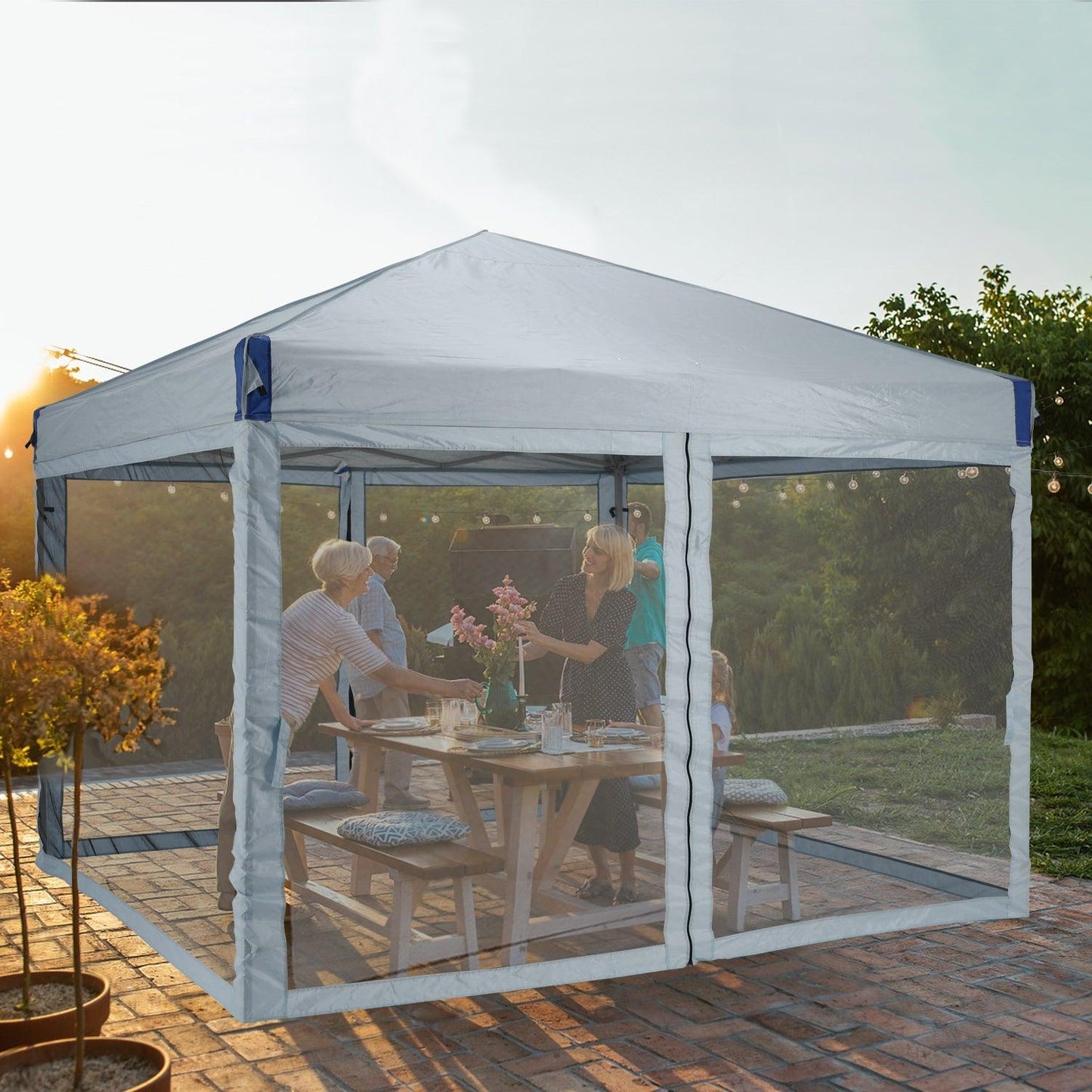 Pop Up Canopy Tent with Removable Mesh Sidewalls Gazebo part Aoodor LLC