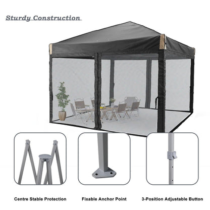 10x10/12x12 ft. Pop Up Canopy Tent with Removable Mesh Sidewalls - Aoodor 