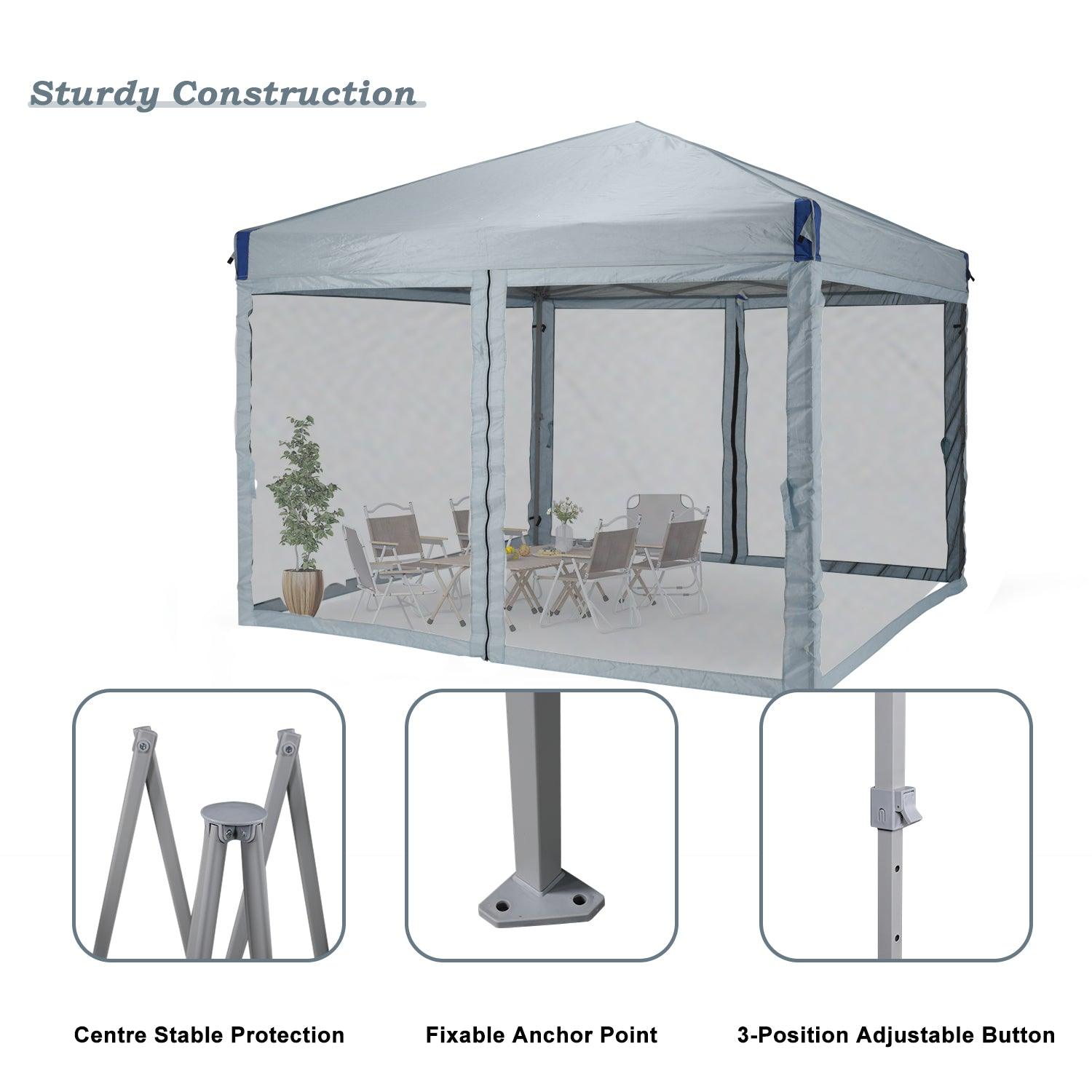 Pop Up Canopy Tent with Removable Mesh Sidewalls Gazebo part Aoodor LLC