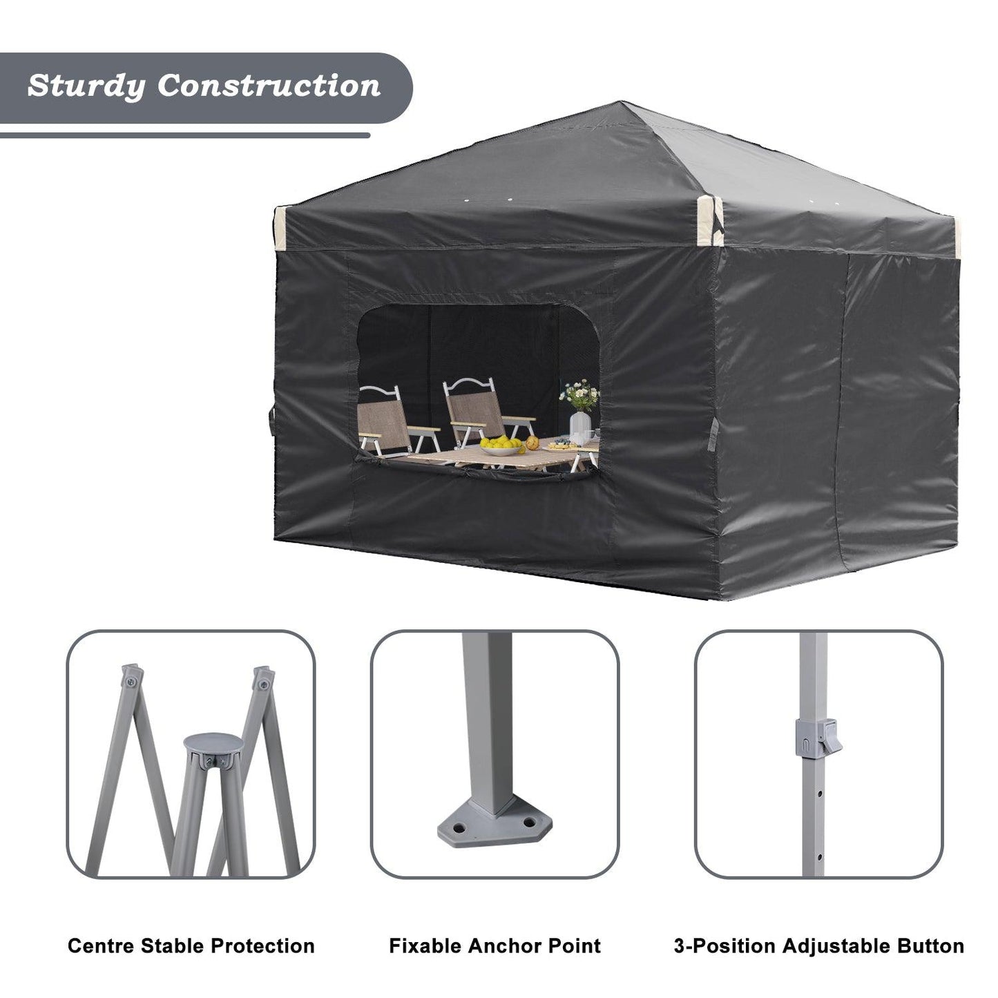 10x10/12x12 ft. Pop Up Canopy Tent with Curtain and Roller Bag - Aoodor 