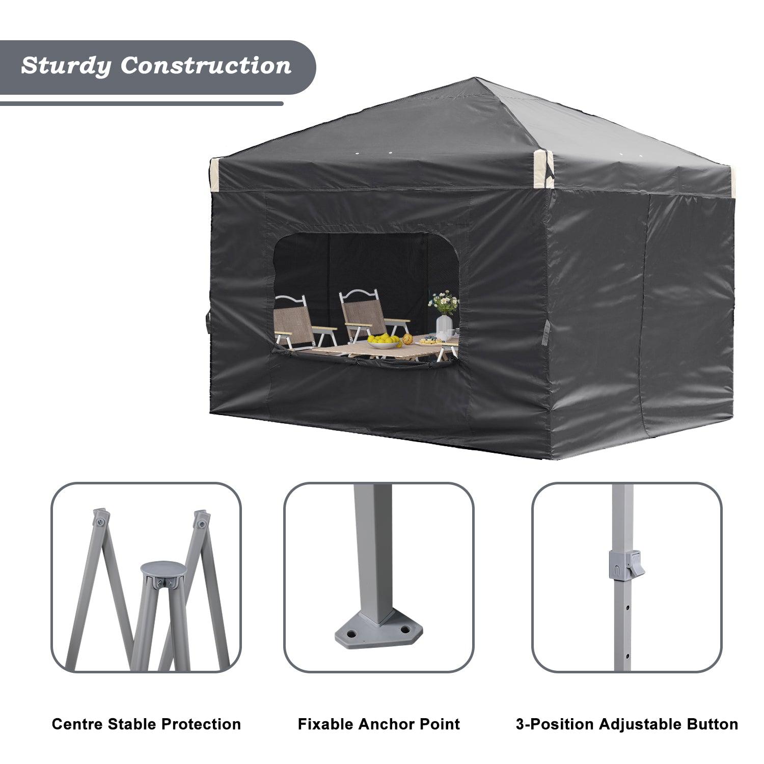 10x10/12x12 ft. Pop Up Canopy Tent with Curtain and Roller Bag - Aoodor 