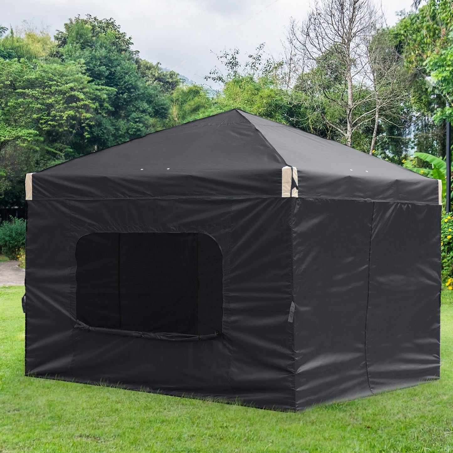 10x10/12x12 ft. Pop Up Canopy Tent with Curtain and Roller Bag - Aoodor 