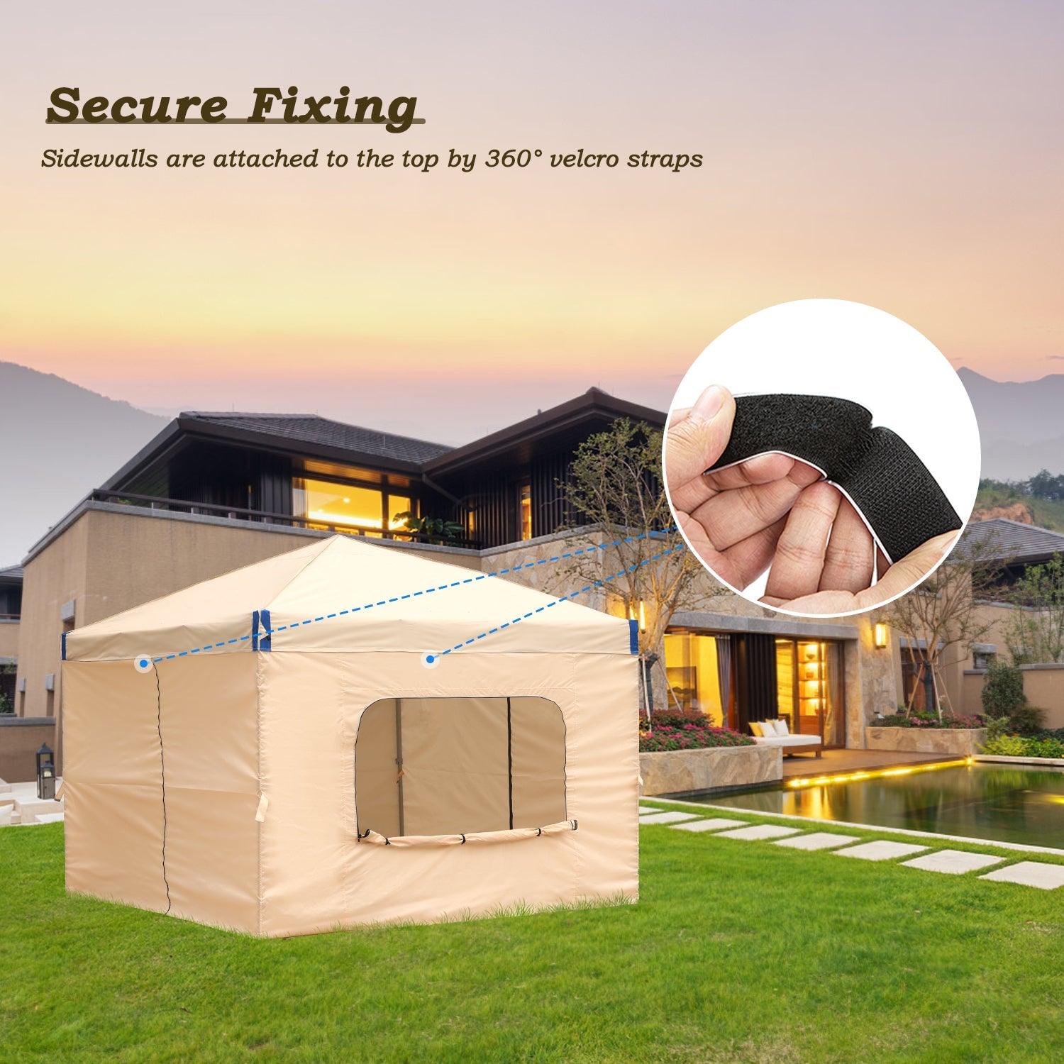 10x10/12x12 ft. Pop Up Canopy Tent with Curtain and Roller Bag - Aoodor 