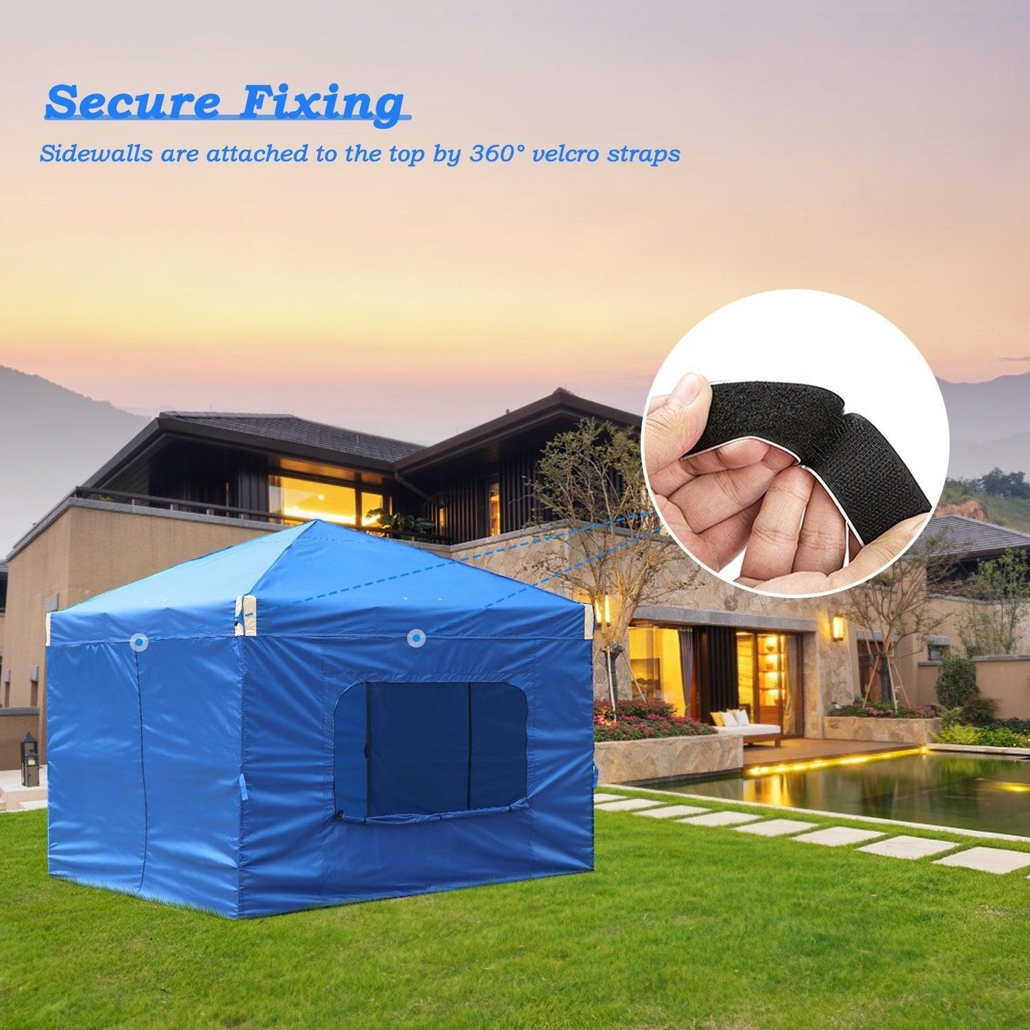 10x10/12x12 ft. Pop Up Canopy Tent with Curtain and Roller Bag - Aoodor 