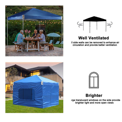10x10/12x12 ft. Pop Up Canopy Tent with Curtain and Roller Bag - Aoodor 