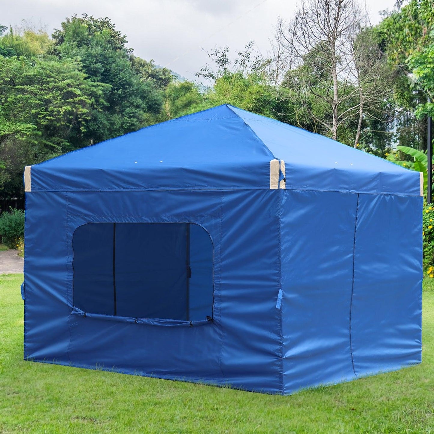 10x10/12x12 ft. Pop Up Canopy Tent with Curtain and Roller Bag - Aoodor 